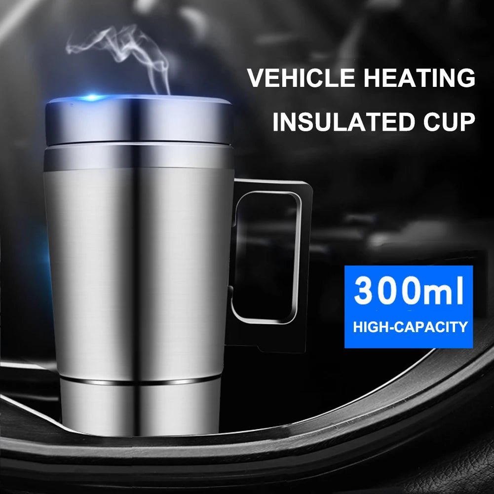 12V 24V 300ML Car Heating Cup Stainless Steel Electric Kettle Water Coffee Milk Thermal Mug for Car Winter Accessories - San Remo Shops