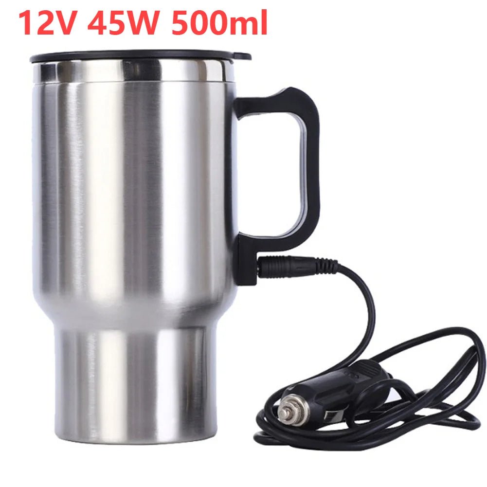 12V 24V 300ML Car Heating Cup Stainless Steel Electric Kettle Water Coffee Milk Thermal Mug for Car Winter Accessories - San Remo Shops