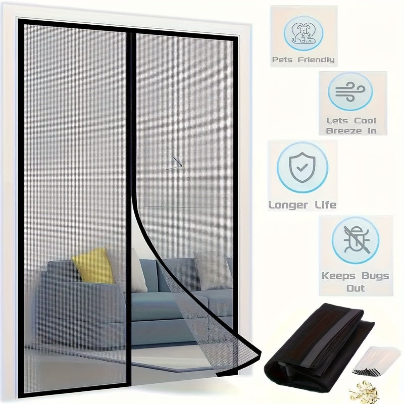 Screen door curtain, insect and mosquito repellent