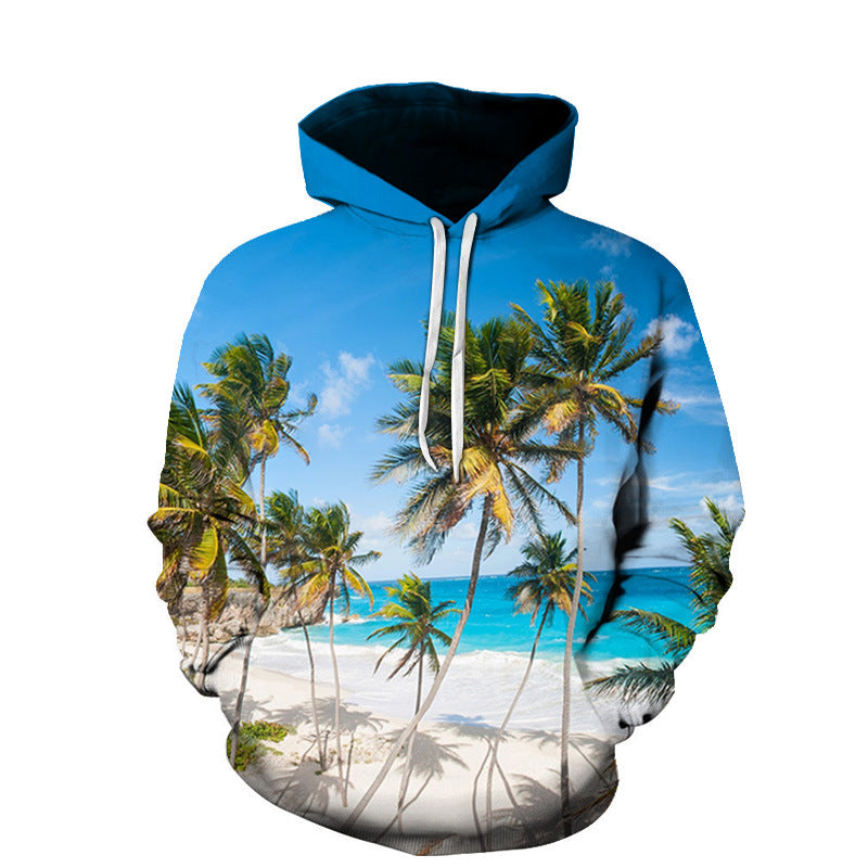 Beach Maple Leaf Couples Sport Sweaters Men And Women Casual Hoodies Desers