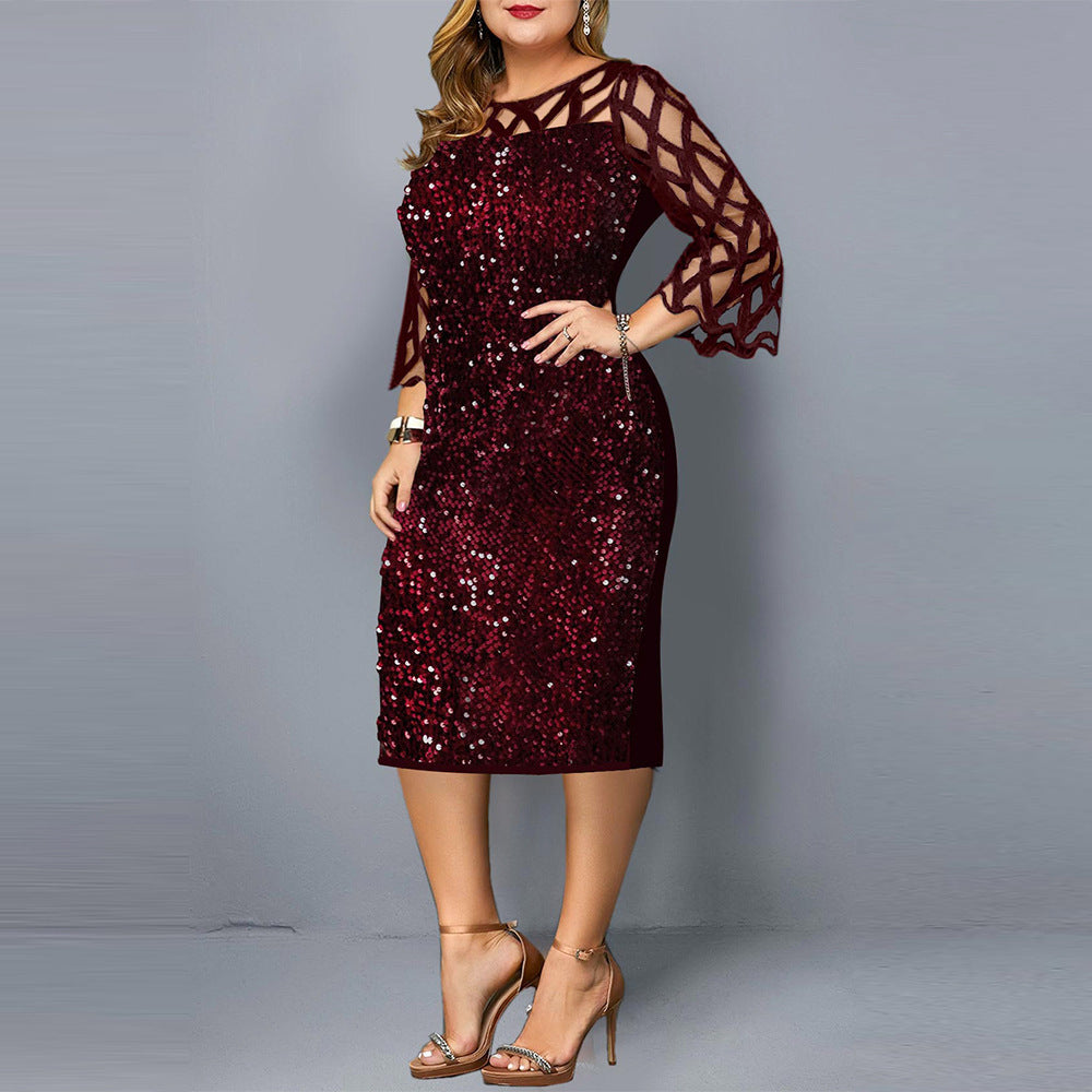 Party Dresses Sequin Plus Size Women's Sexy Night Club Dress San Remo Shops