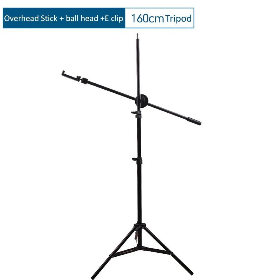 1.6m 63inch Mobile Phone Holder Mounting Tripod Stand for Overhead with Ring Light Led Rim Of Lamp For Selfie Live Video Stream - San Remo Shops