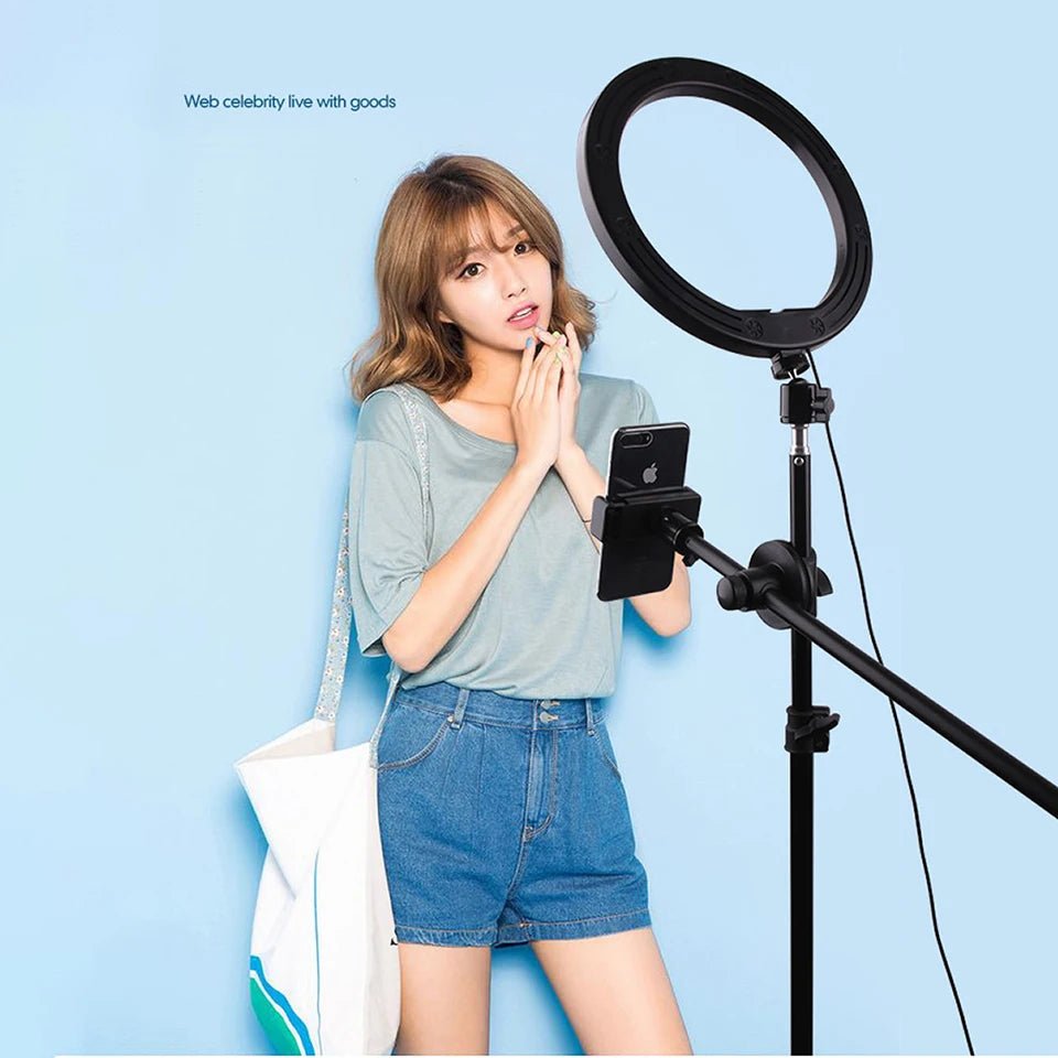 1.6m 63inch Mobile Phone Holder Mounting Tripod Stand for Overhead with Ring Light Led Rim Of Lamp For Selfie Live Video Stream - San Remo Shops