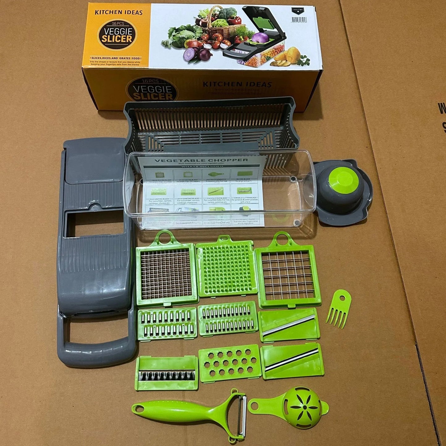 16pcs/Set Vegetable Chopper Multifunctional Fruit Slicer Manual Food Grater Cutter With Container Mincer Chopper Kitchen Stuff - San Remo Shops