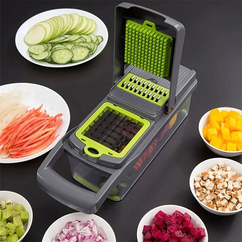 16pcs/Set Vegetable Chopper Multifunctional Fruit Slicer Manual Food Grater Cutter With Container Mincer Chopper Kitchen Stuff - San Remo Shops