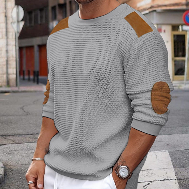 Men's Knitwear Round Neck Long Sleeve Stitching San Remo