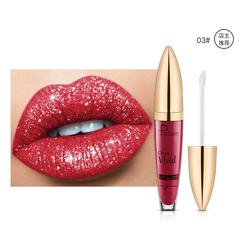 18 Colors Shiny Lip Gloss for Women Long Lasting Matte Glitter Liquid Lipstick Diamond Shiny Lip Gloss Waterproof Lip Makeup San Remo