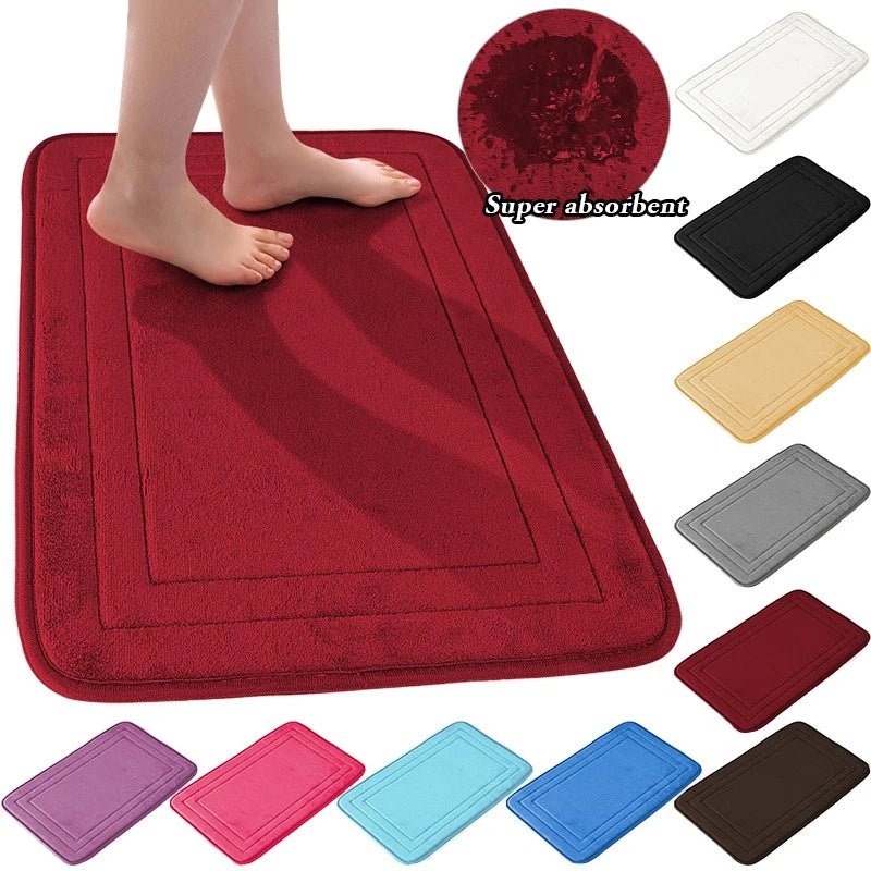 1pc Bathroom Mat Floor Mats Non Slip Carpet Shower Room Doormat Soft and Comfortable Absorbent Machine Washable Easier To Dry - San Remo Shops