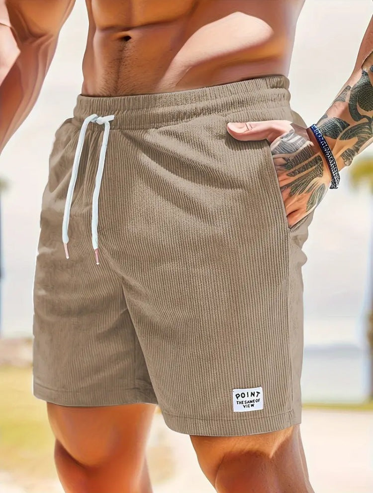 Lace-up Drawstring Shorts Summer Corduroy Sports Short Pants Mens Clothing San Remo Shops