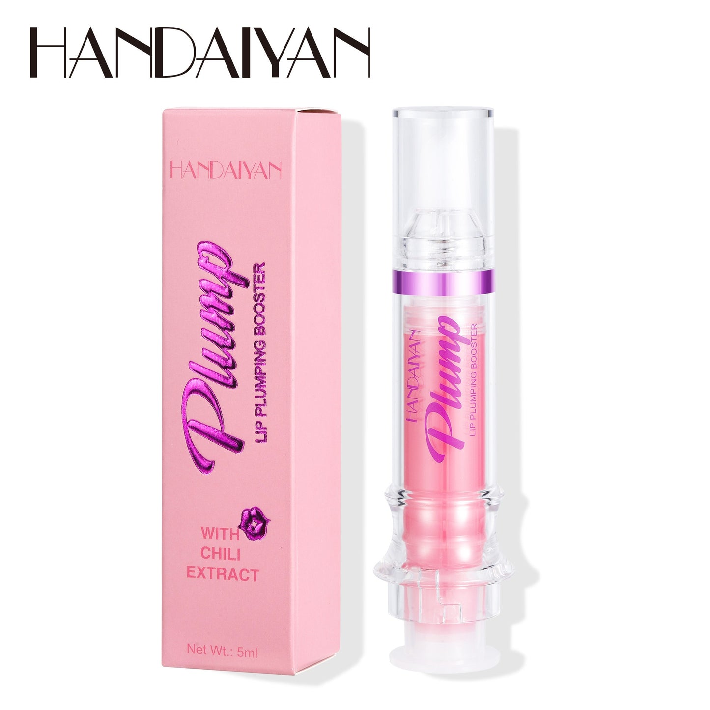 HANDAIYAN PLUMP & POUT Lip Plumping Booster Gloss, High Shine for Plumper Looking Lips,Extreme Shine Crystal Volume Lip Oil eprolo