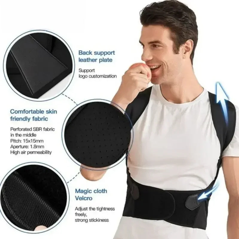 Adjustable Back Posture Belt Office Home Gym Unisex Improve Spine Clavicle Brace Posture Vest Back Posture Corrector Belt San Remo Shops