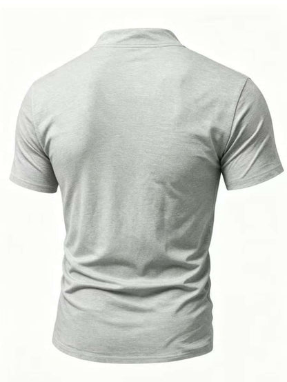 Men'S Casual Lacing V-Neck Short Sleeve