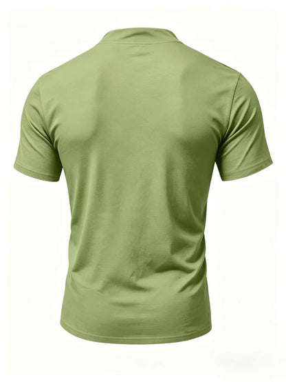 Men'S Casual Lacing V-Neck Short Sleeve