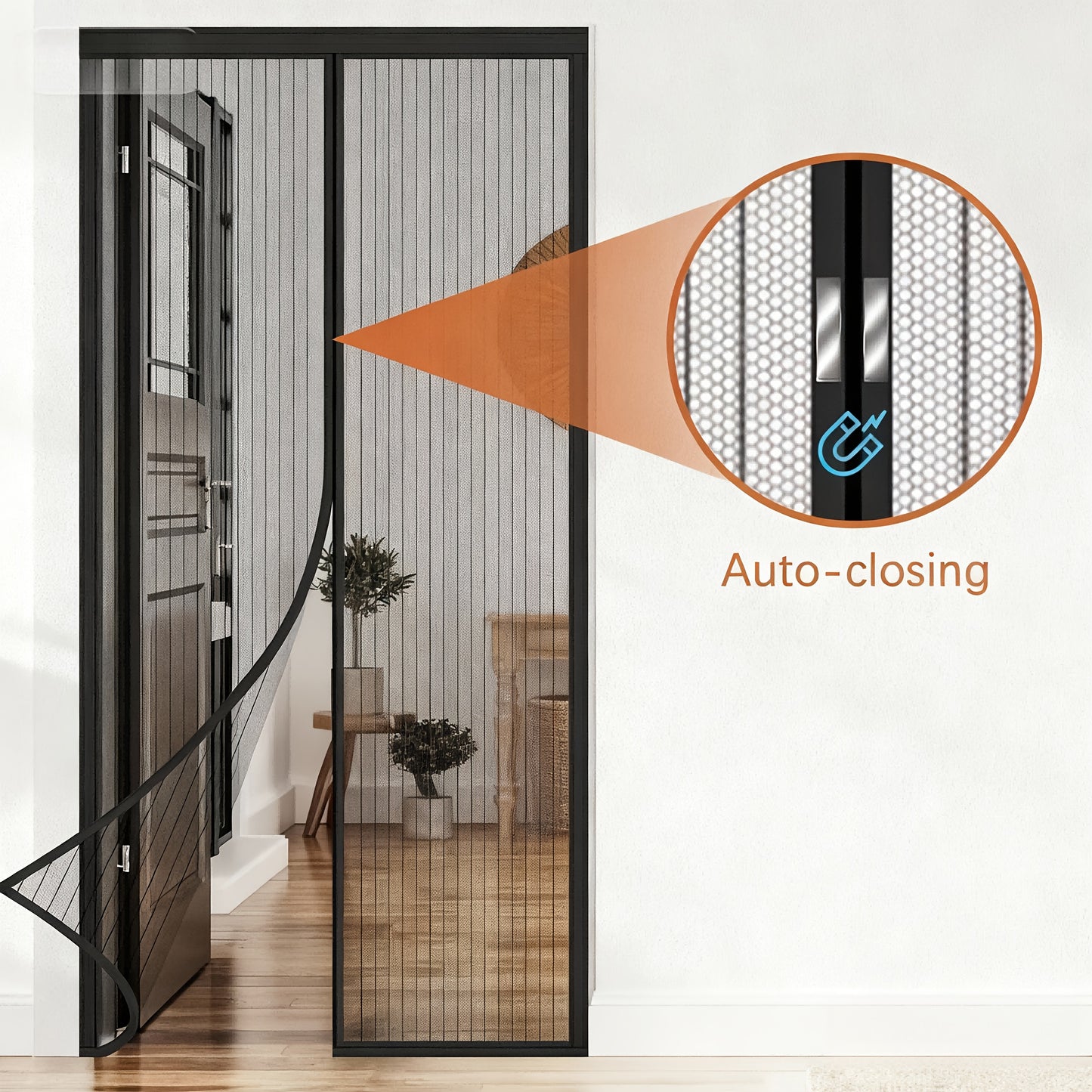 Screen door curtain, insect and mosquito repellent