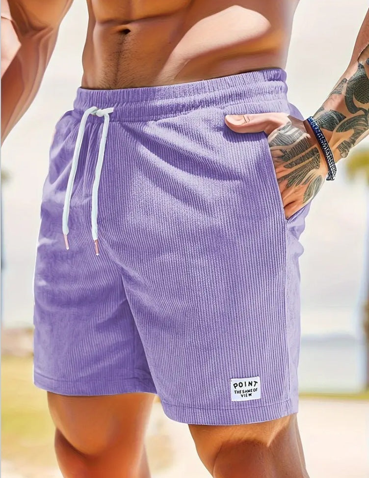 Lace-up Drawstring Shorts Summer Corduroy Sports Short Pants Mens Clothing San Remo Shops