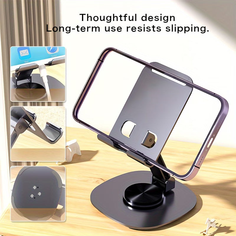 Phone Stand: 360-Degree Rotating Base