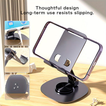 Phone Stand: 360-Degree Rotating Base