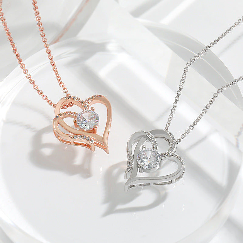 Zircon Double Love Necklace Desers