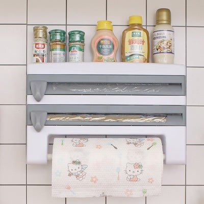 Multifunctional Plastic Wrap Tissue Wall-mounted Storage Rack San Remo