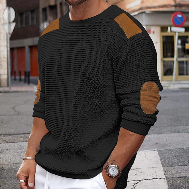 Men's Knitwear Round Neck Long Sleeve Stitching San Remo