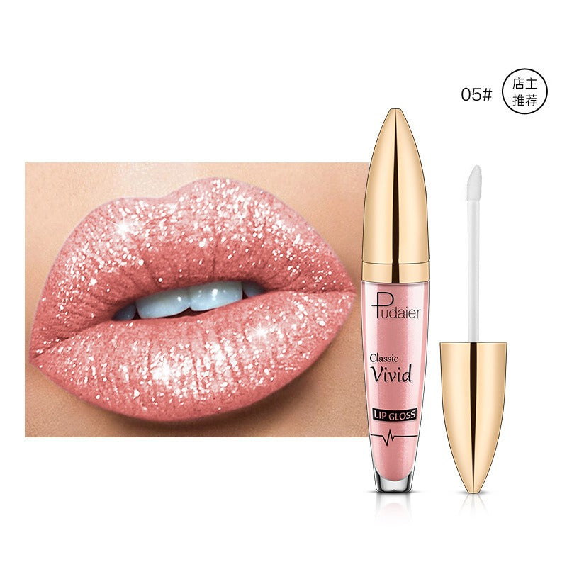 18 Colors Shiny Lip Gloss for Women Long Lasting Matte Glitter Liquid Lipstick Diamond Shiny Lip Gloss Waterproof Lip Makeup San Remo