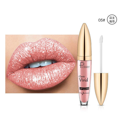 18 Colors Shiny Lip Gloss for Women Long Lasting Matte Glitter Liquid Lipstick Diamond Shiny Lip Gloss Waterproof Lip Makeup San Remo