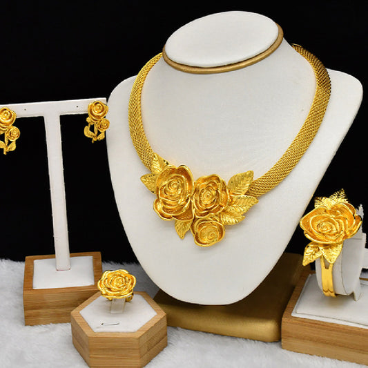 Women's Alloy 24k Jewelry Four-piece Set