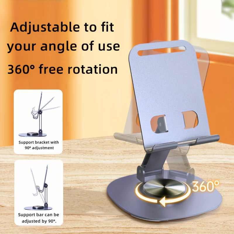Phone Stand: 360-Degree Rotating Base