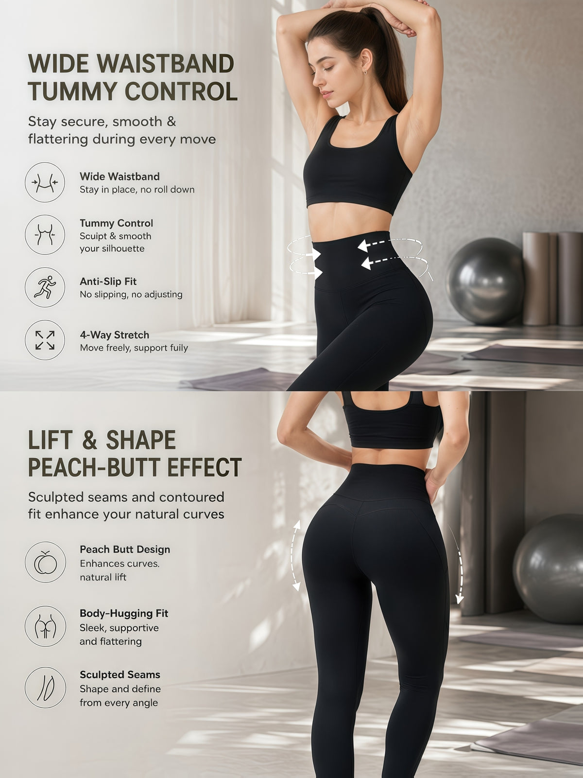 5pcs Women'S High Waist Leggings