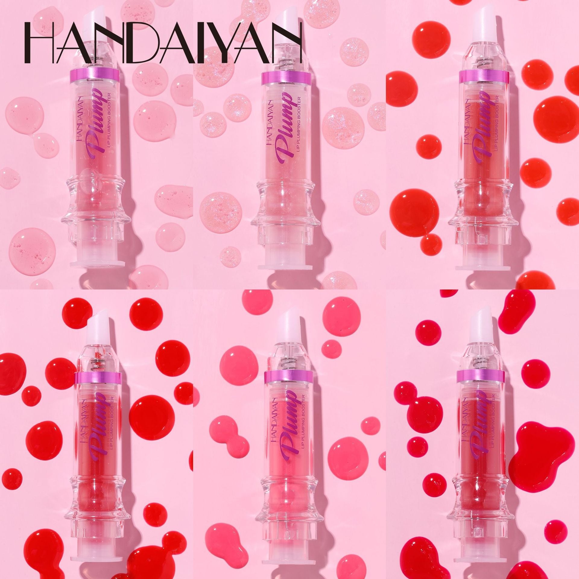 HANDAIYAN PLUMP & POUT Lip Plumping Booster Gloss, High Shine for Plumper Looking Lips,Extreme Shine Crystal Volume Lip Oil eprolo