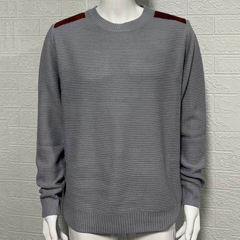 Men's Knitwear Round Neck Long Sleeve Stitching San Remo