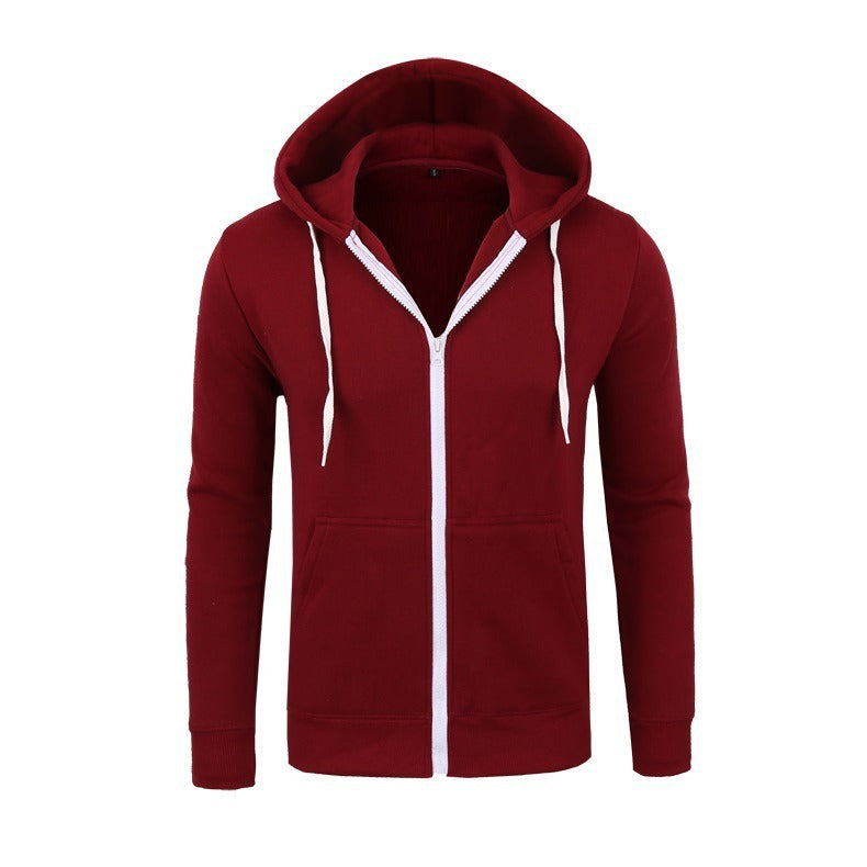 New casual hoodie zippered hoodie jacket men's solid color cardigan eprolo