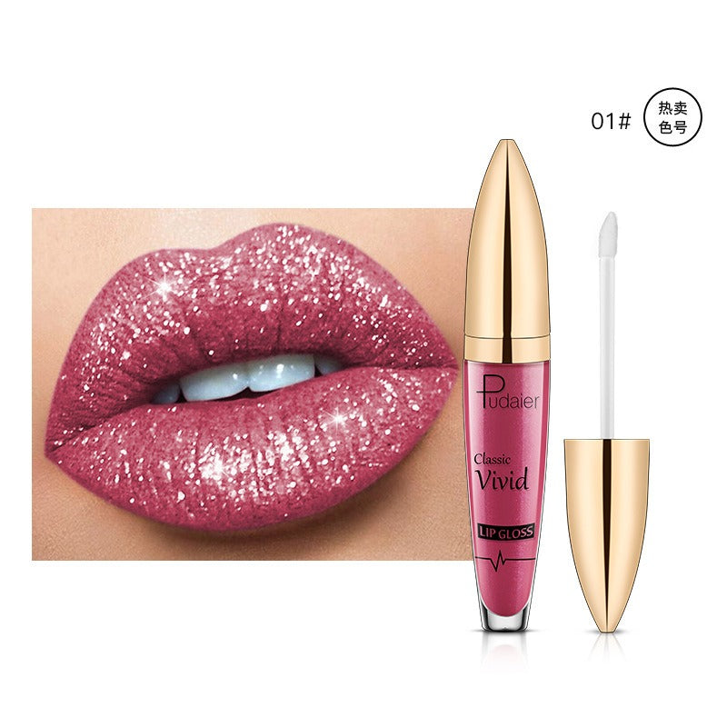 18 Colors Shiny Lip Gloss for Women Long Lasting Matte Glitter Liquid Lipstick Diamond Shiny Lip Gloss Waterproof Lip Makeup San Remo