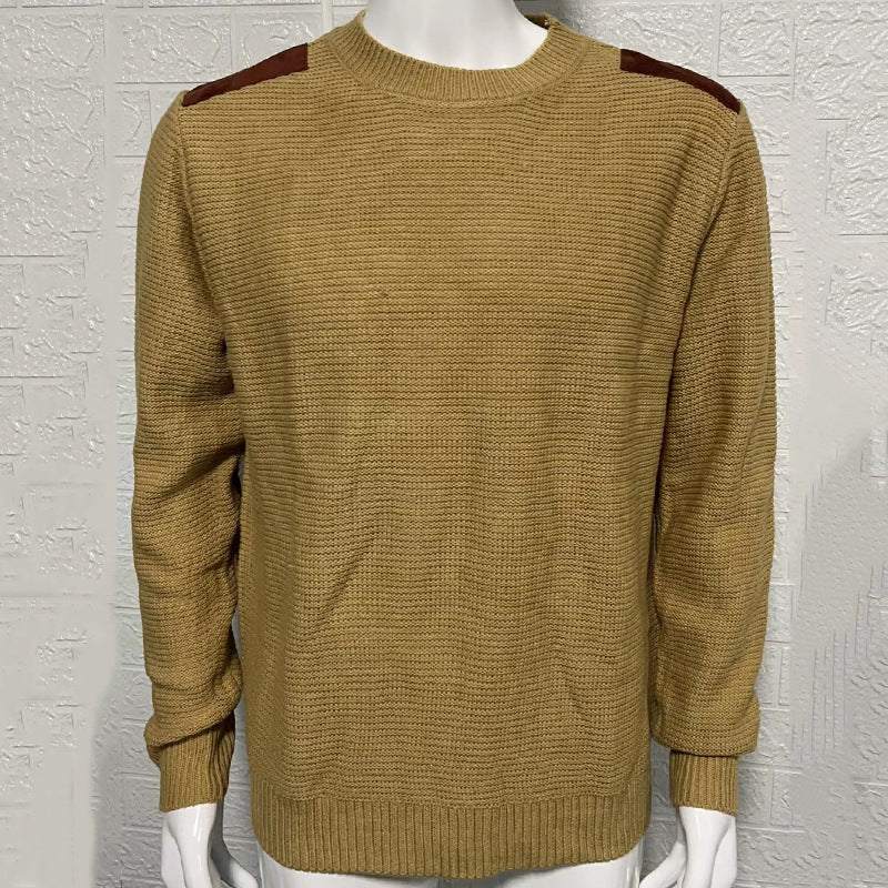 Men's Knitwear Round Neck Long Sleeve Stitching San Remo