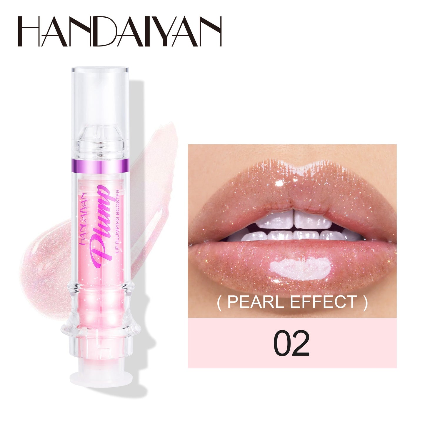 HANDAIYAN PLUMP & POUT Lip Plumping Booster Gloss, High Shine for Plumper Looking Lips,Extreme Shine Crystal Volume Lip Oil eprolo