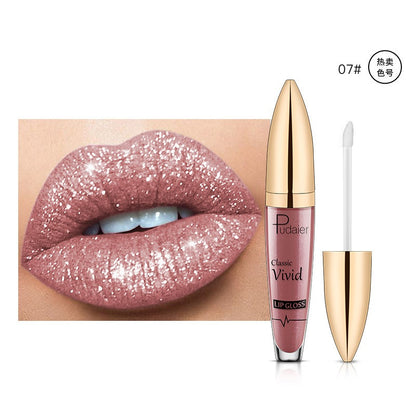 18 Colors Shiny Lip Gloss for Women Long Lasting Matte Glitter Liquid Lipstick Diamond Shiny Lip Gloss Waterproof Lip Makeup San Remo