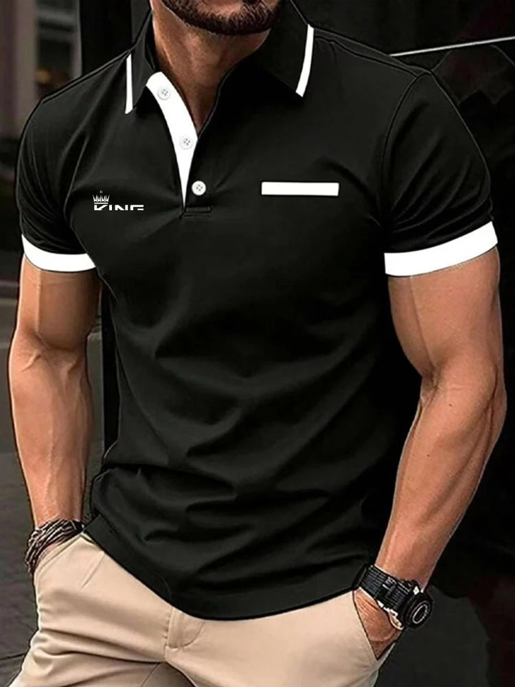 Men's Polo Shirt Golf Shirt Casual Sports Lapel Short Sleeve Fashion Basic Color Block Patchwork Summer Regular Fit Polo Shirt