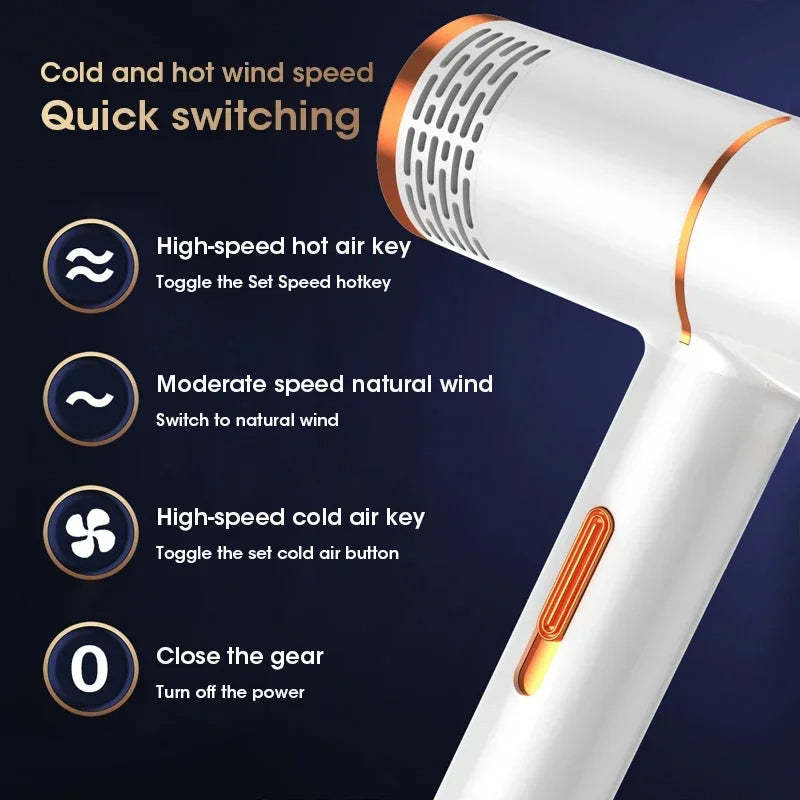 Professional Hair Dryer High Power Infrared Anion Hammer Powerful Cold And Hot Air Salon Hair Dryer eprolo