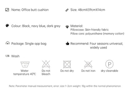 High Quality Office Chair Memory Foam Cushion Comfortable Blood Circulation Orthopedic Soothing Coccyx Seat Cushion eprolo