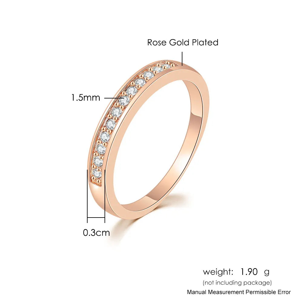 ZHOUYANG Wedding Ring For Women Lover Classic Micro-inserts Cubic Zirconia Wedding Engagement Ring Rose Gold Color Jewelry R062 Desers