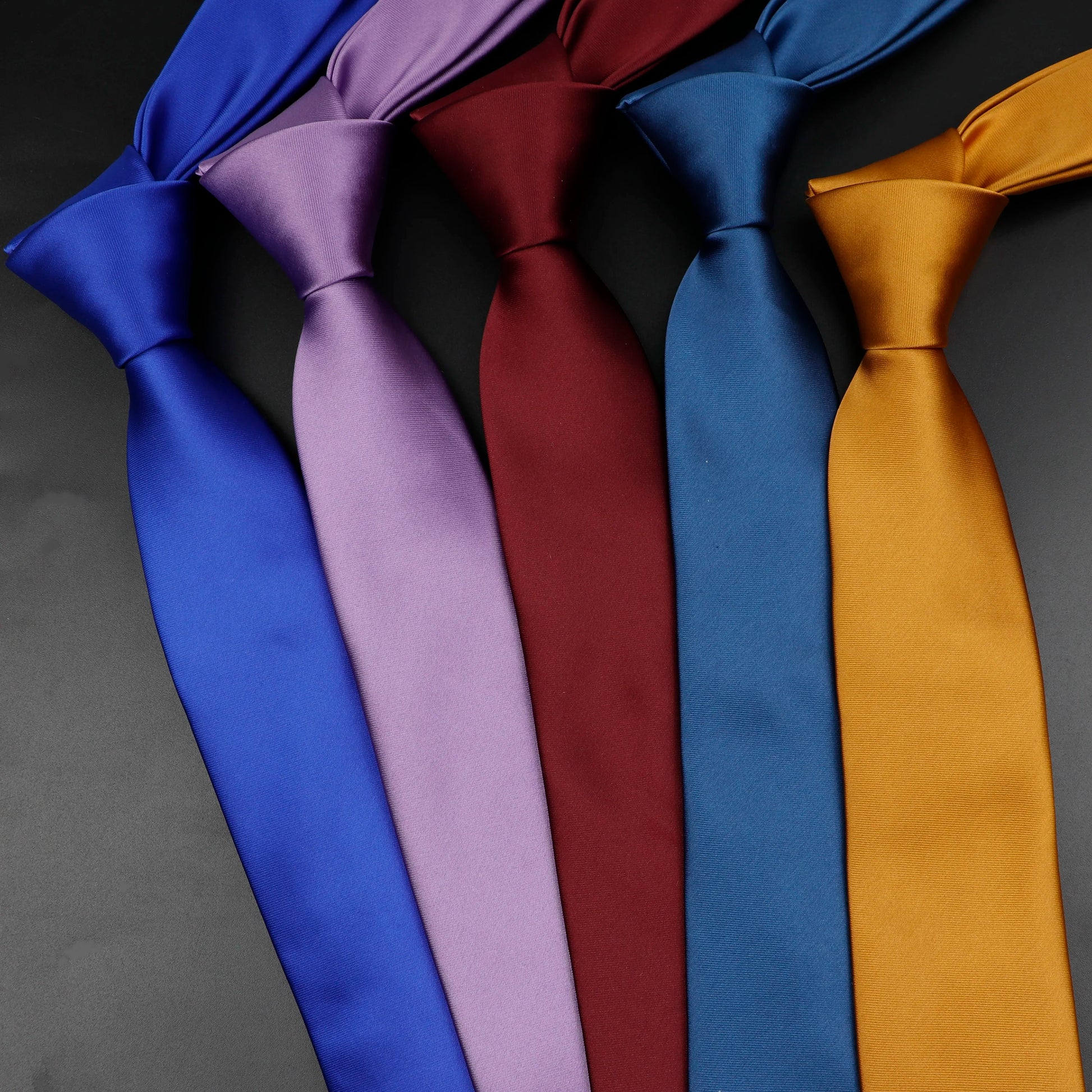 Classic Solid Color Ties For Men 6CM Casual Skinny Polyester Necktie Cravat Red Black Blue Candy Color Daily Shirt Accessory San Remo