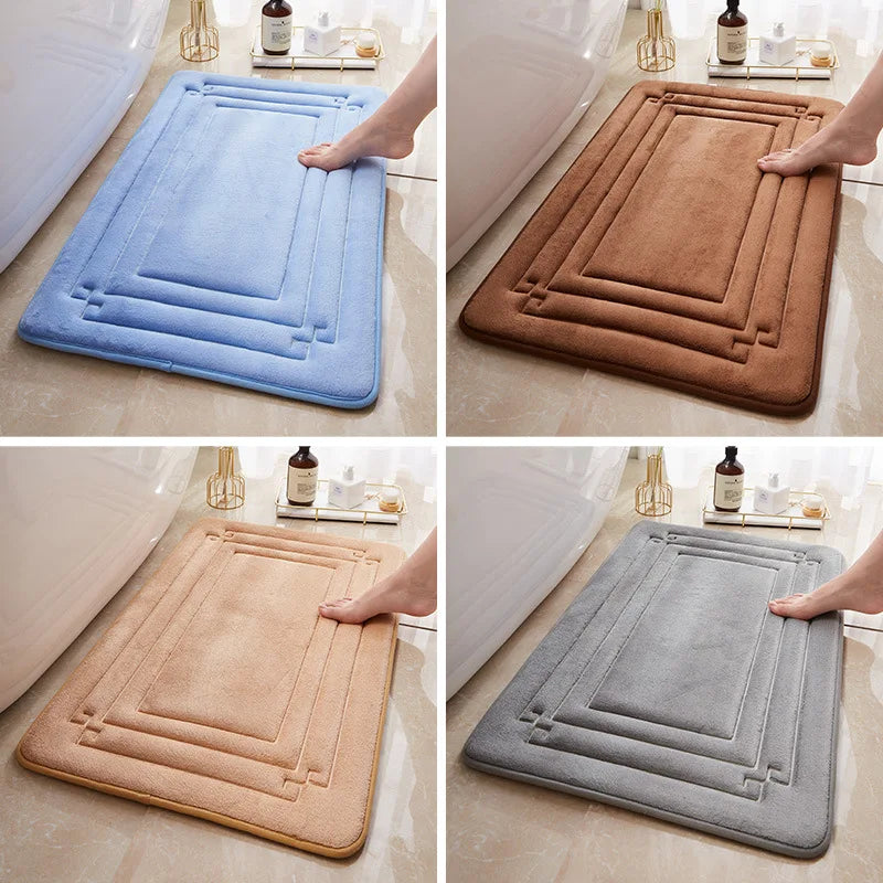 Memory Foam Bathroom Mat Carpets Geometric Bath Mat Toilet Rugs Non-slip Water Absorption Doormat For Bathroom Feet Pad 50x80cm San Remo Shops