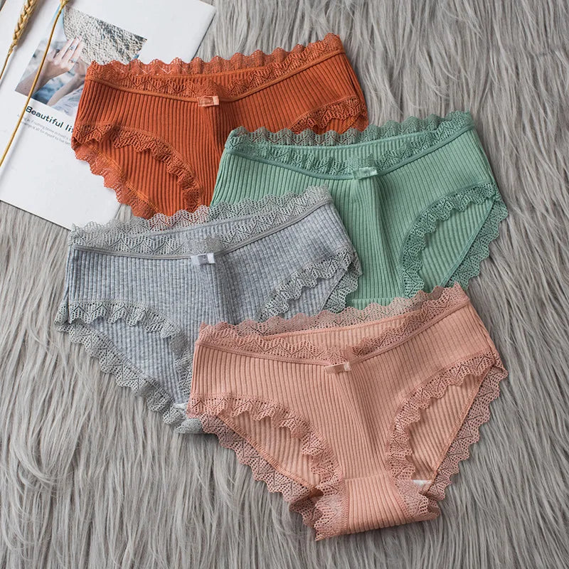 Cotton Panties Women Comfortable Underwears Sexy Middle-Waisted Underpants Female Lingerie Big Size Ladies Briefs 3PCS/lot San Remo