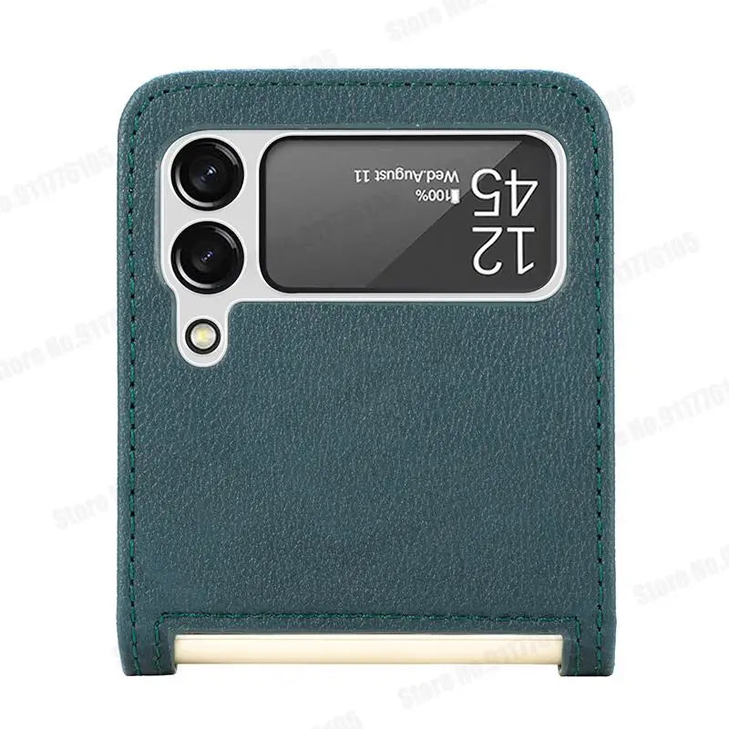 Leather Card Slot Phone Case for Samsung Z Flip 3 Hard PC Protective Cover For Galaxy Z Flip3 4 SM-F711B Ultra Slim Phone Case San Remo