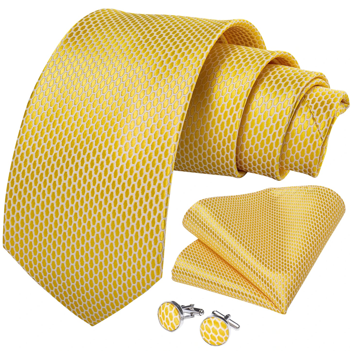 Neck Tie Handkerchief Set 8cm Width Tie With Brooch Tie Ring