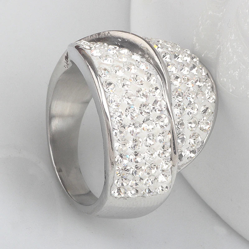 Hot New wholesale stainless steel Crystal Rings for Men and Women,fashion Wedding Jewelry Wholesale Dropshipping Desers