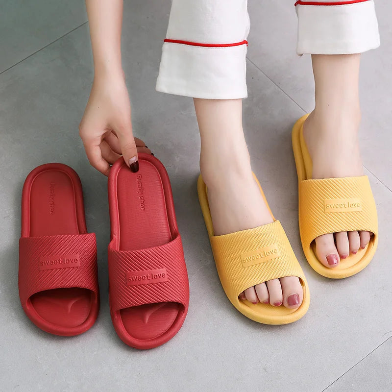 Women Indoor Floor Flat Shoes Summer Non-slip Flip Flops Bath Home Slippers Female Slipper Comfortable Zapatillas de hombre Desers