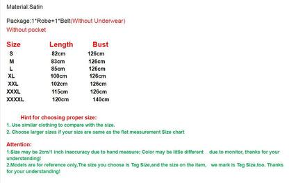 Fashion Satin Robe Female Bathrobe Sexy peignoir femme Silk Kimono Bride Dressing gown sleepwear Night Grow For Women