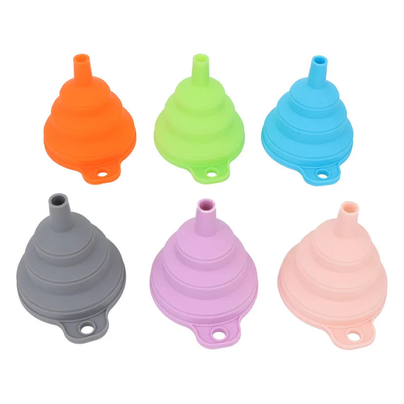 3 pc Silicone Collapsible Foldable Funnel  Household Kitchen Cooking Tools Portable Wine Mini Portable Oil Pot Funnel San Remo Shops