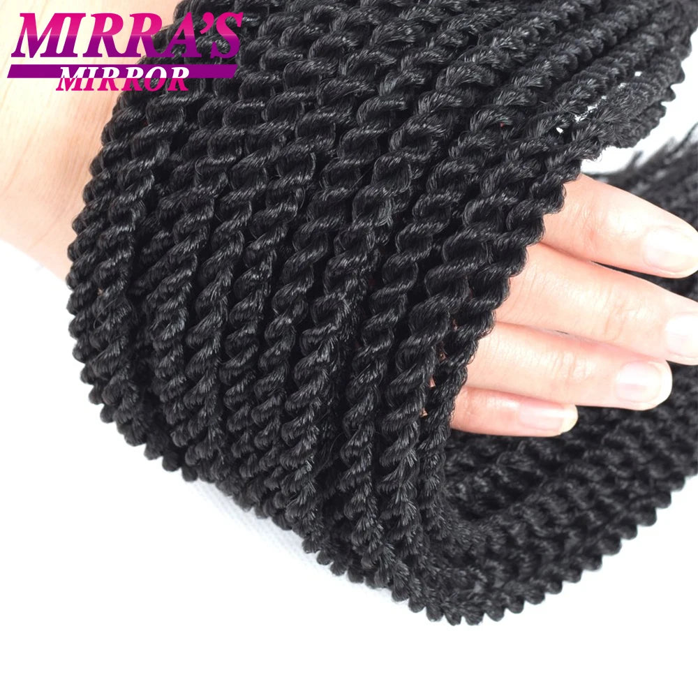 Mirra's Mirror Senegalese Twist Crochet Hair 6Packs 14" 18" Crochet Braids For Black Women 30 Strands/Pack Black Dark Brown San Remo